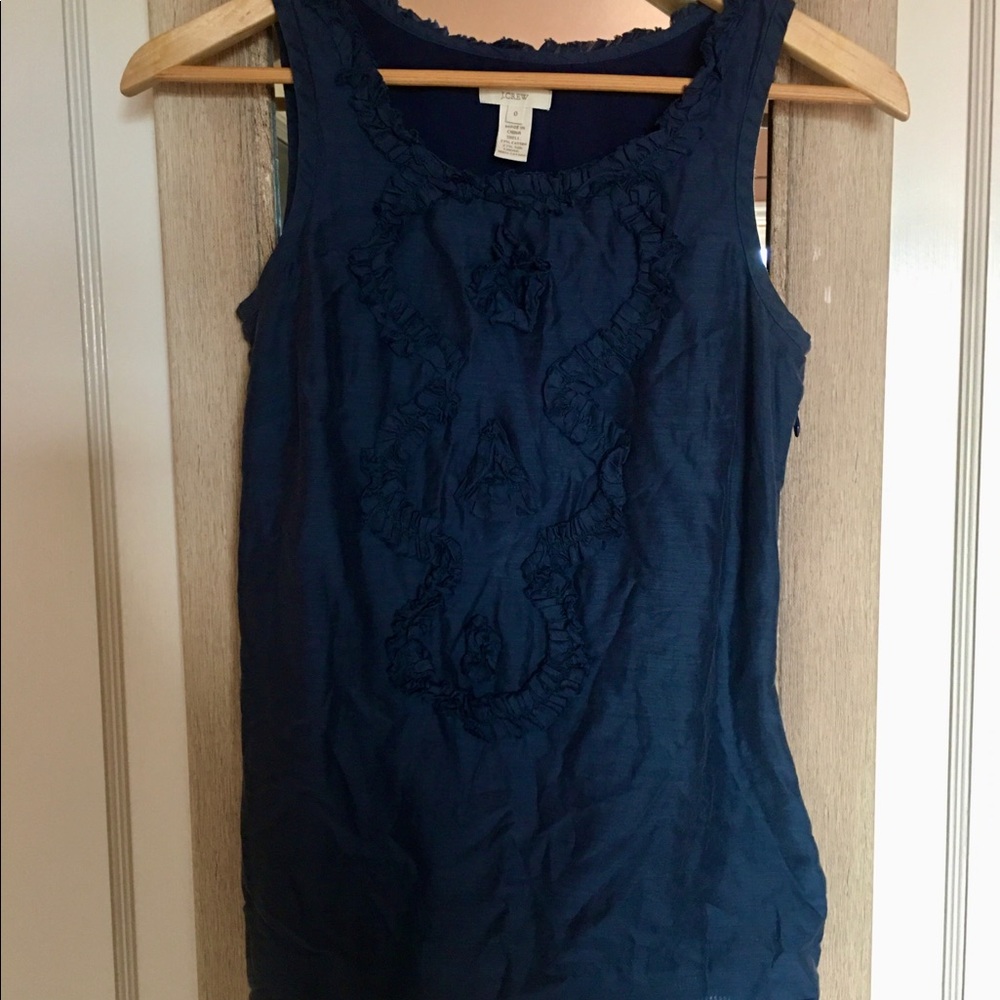 J. Crew Navy blue, sleeveless top. Size 0
